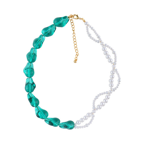 Retro Blue Bold Baroque Pearls Necklace, Earrings or Full Set - Zafari Studio Jewelry